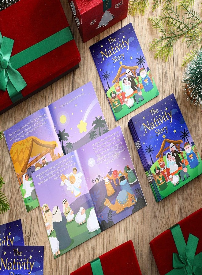 Moinchore 30 Pcs Small Christmas Nativity Story Books Bulk 4.1x5.5 Inch Bible Christian the Nativity Story of Jesus Birth Books Religious Prizes for Party Sunday School Church Bag Filler - Image 3